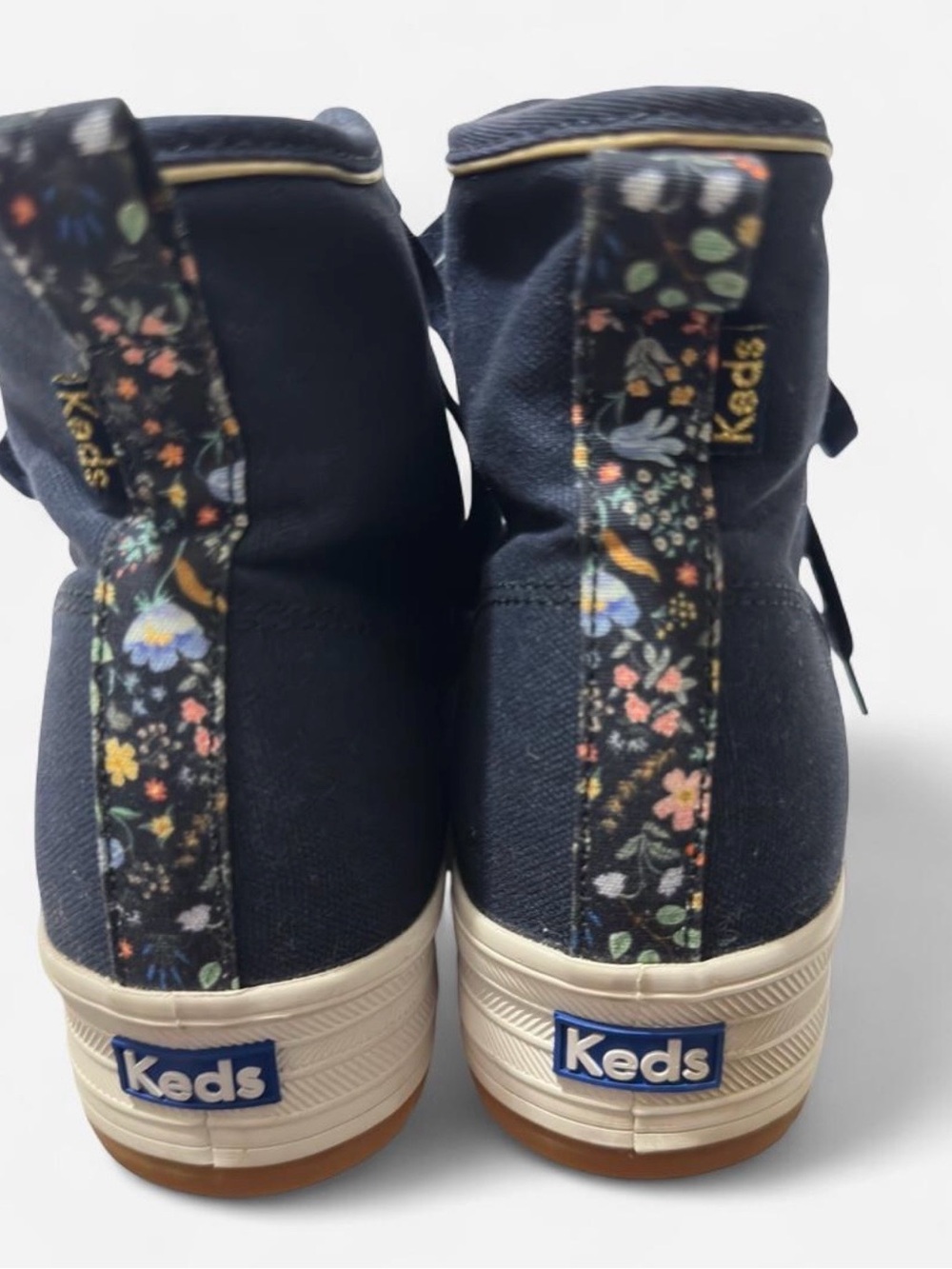 Keds x Rifle Paper Co Navy Floral High Top Sneakers Size 9